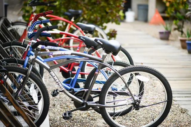 Beach cruiser bikes lined up
