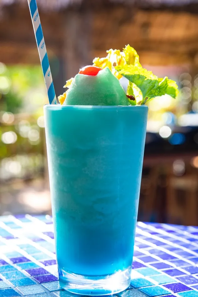 A tropical cocktail by the pool