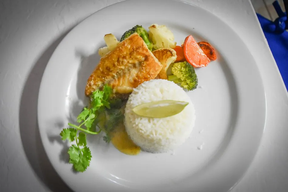 A beautifully plated fish dish at The Breezeway