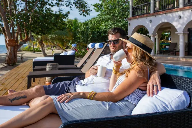 Loungers and drinks by the pool