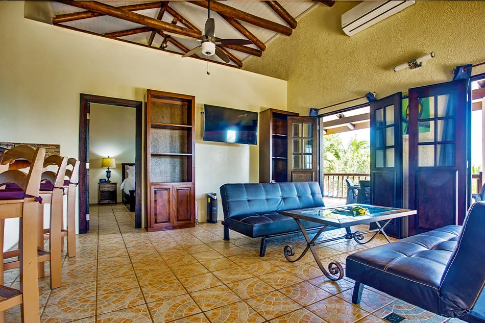 The penthouse suite living area